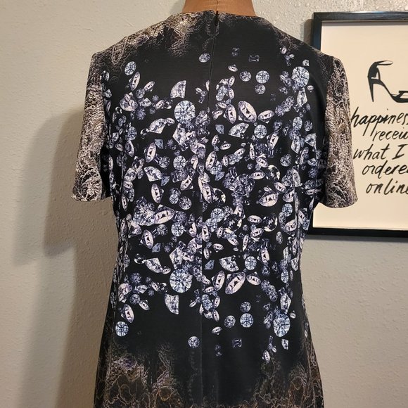 Kevan Hall Diamond and Lace Print Dress - Picture 10 of 16